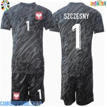 Camisa de time de futebol Polónia Wojciech Szczesny #1 Goleiro Replicas 2º Equipamento Infantil Europeu 2024 Manga Curta (+ Calças curtas)